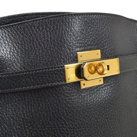 HERMES Kelly Sport GM Black Ardennes Leather Gold 